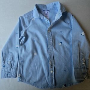 Jacadi Paris Light Blue Kids Shirt with Snowman Design